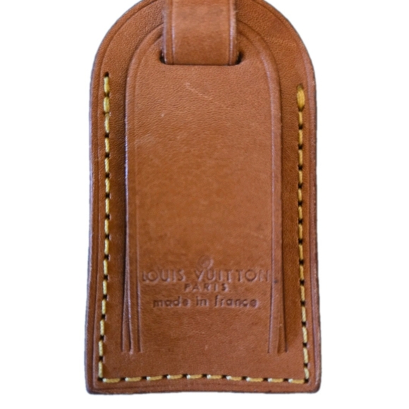 Louis Vuitton Tan Leather Luggage Tag  (GUC) - Picture 1 of 4